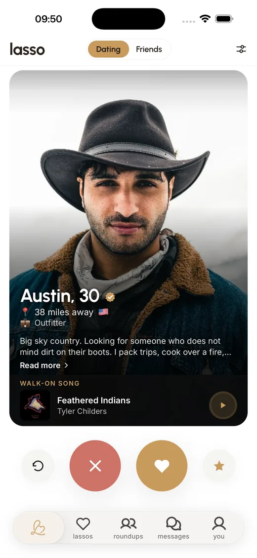 The discover card with a walk-on song
